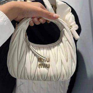 small miumiu cream white tote/crossbody bag
